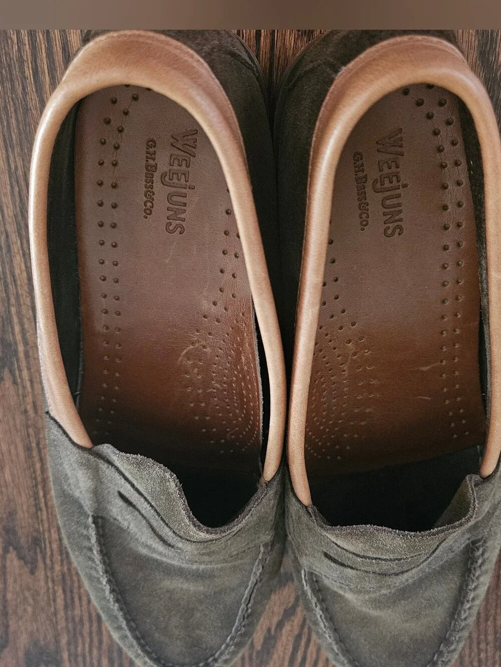 GH Bass Weejuns Suede Leather Penny Loafers Men's 10.5 Slip-On Shoes